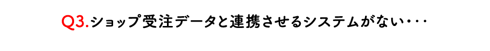 通販（EC)のショップ受注データと連携させるシステムがない